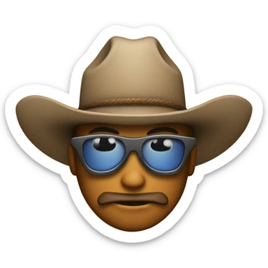 Mix two emoji : cowbow face and access forbidden emojis sticker