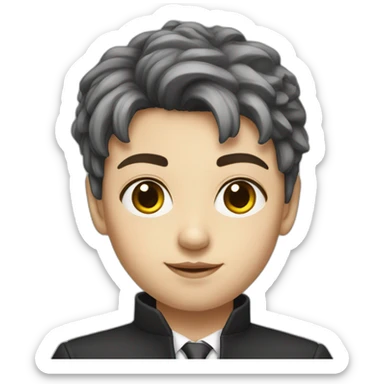 young member of Parliament with bright skin, dark hair  sticker