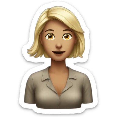 A woman saying what the fuck sticker