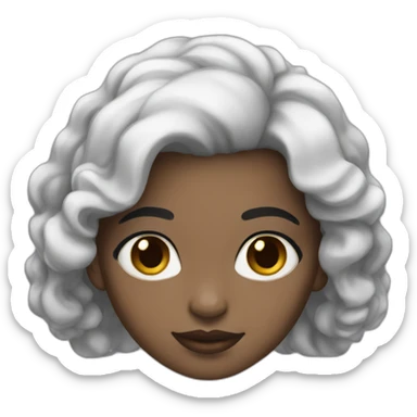 Blackhair-girl-whiteskin sticker