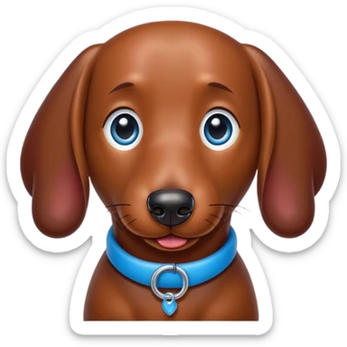 BLACK wienerdog with BLUE eyes sticker
