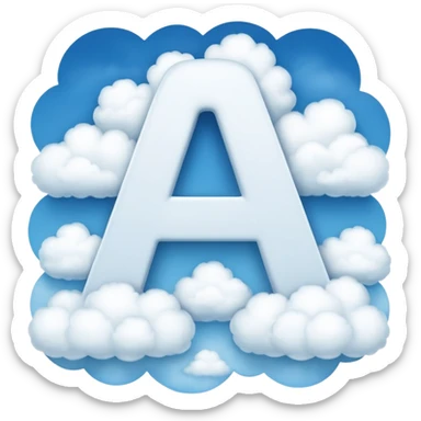 the letter A made from clouds sticker