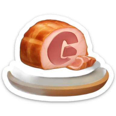 Baked ham and the letter r sticker