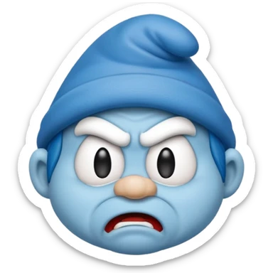 angry smurf  sticker