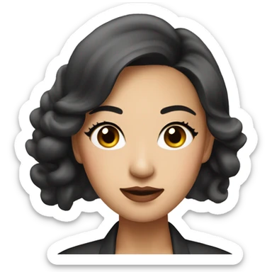 a professional asian woman in makeup industry, with a bit of makeup, looking confident sticker