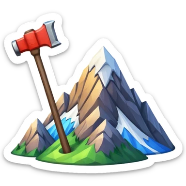 Flag of a mountain and a hammer sticker