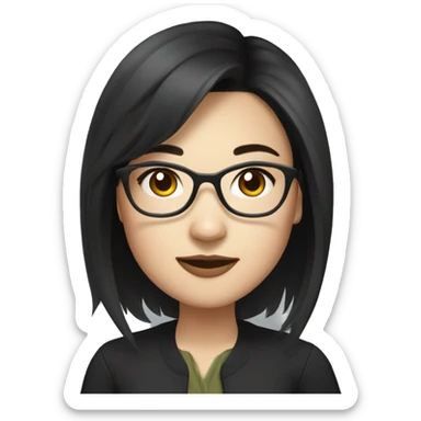 Whitney Lau wearing glasses, dark hair, chinese, woman sticker