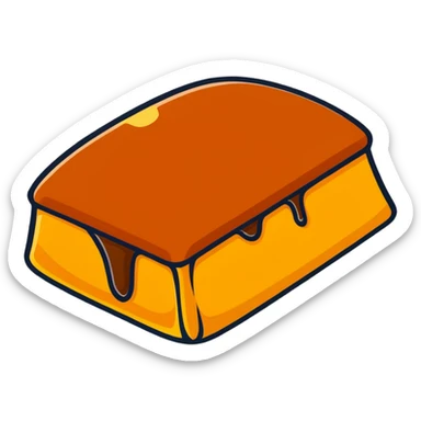 piece of caramel, cartoonish sticker style sticker