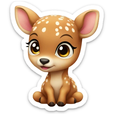 Baby deer love sticker