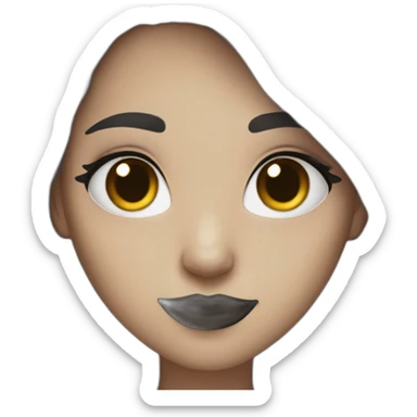 happy rock girl with dark lips and dark eyes sticker