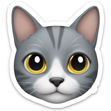 Grey cat sticker
