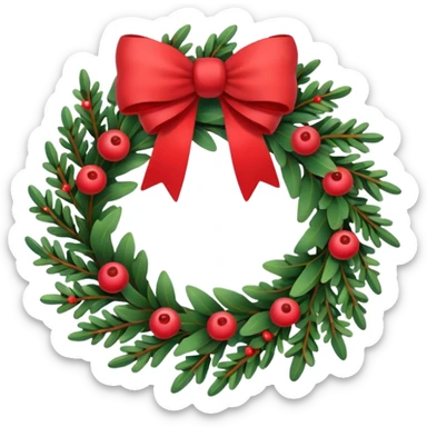 holiday wreath sticker