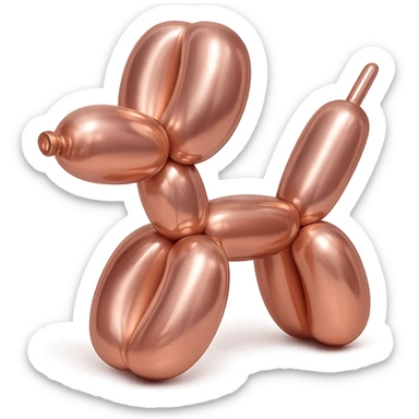 rose gold object, metallic, soft pink, minimal background, balloon style sticker