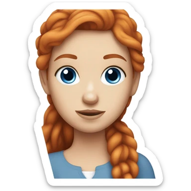 Red hair blue eyed white girl working on MacBook  sticker