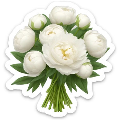 White peonies bouquet  sticker