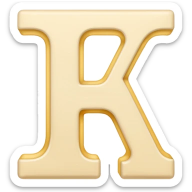 Cream-colored Letter  sticker