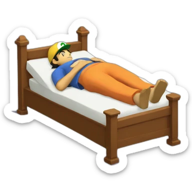 Ash ketchum on his deathbed sticker