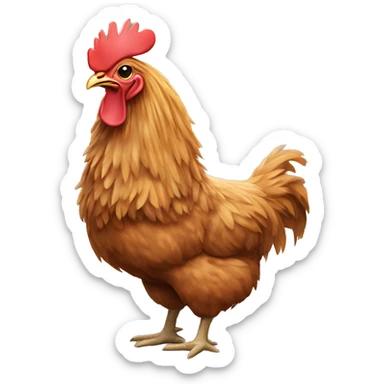 A chicken with llama hair ￼ sticker