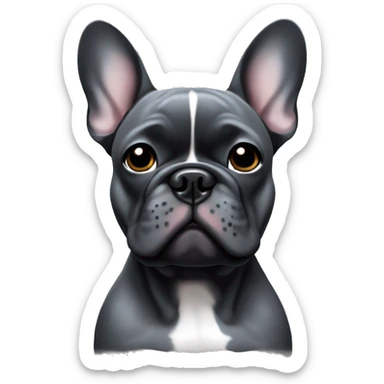 Dark Grey  French  bulldog with black spots sticker