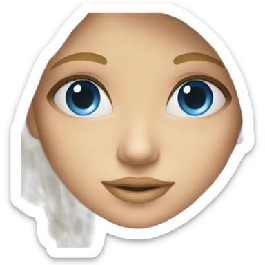 Blonde girl blue eyes with bikini sticker