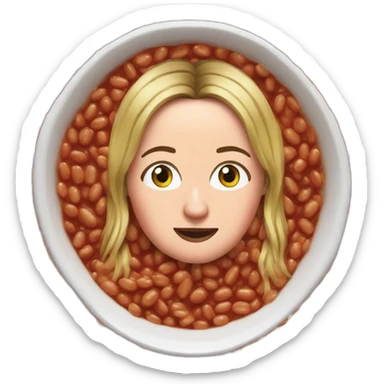 Victoria Coren-Mitchell in a bath of baked beans sticker