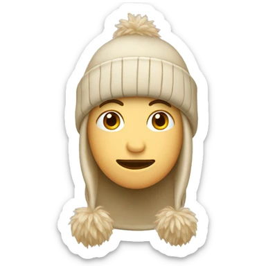 beige winter hat sticker