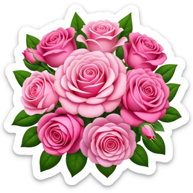 Huge pink flower bouquet with different  flowers and pink tones and roses sticker