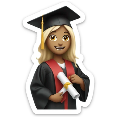 Girl who graduated  sticker