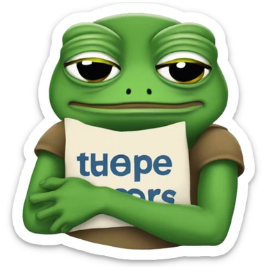 Pepe frog hugging seekers alliance text sticker