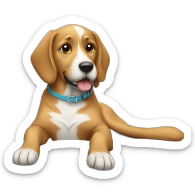 dog at veterinary exam table sticker