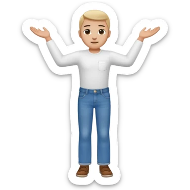 Una persona con los vrazos estirados hacia ambos lados sticker