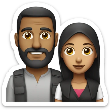 Iraqi man and Puerto Rican woman sticker