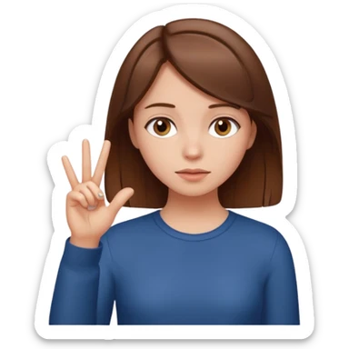 A girl tapping her fingers together sticker