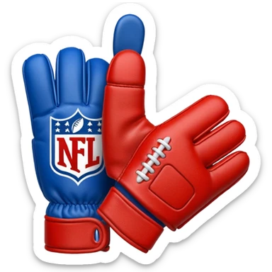  #1 glove nfl thumbs up   in blue (#00A3E0) and red (#F9423A)  sticker