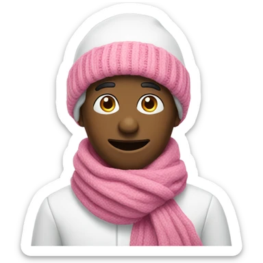 Snow man with pink scarf sticker