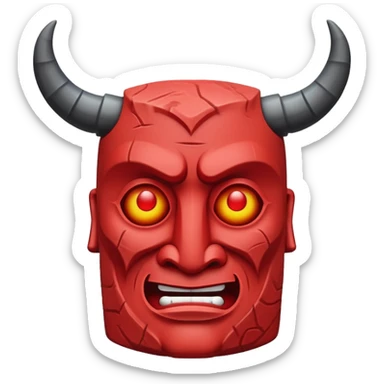 The devil emoji but it's also the moai statue emoji sticker