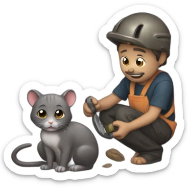 Raton laveur qui lave un chat sticker