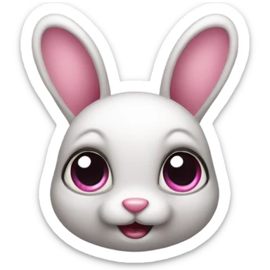 Little bunny with big eyes and pink nose sticker