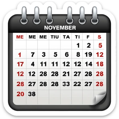 13 november calendar sticker