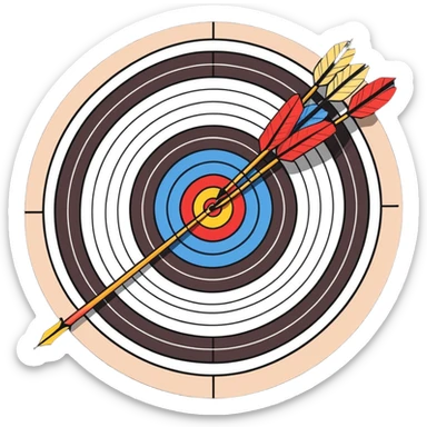 target archery with arrow in center sticker