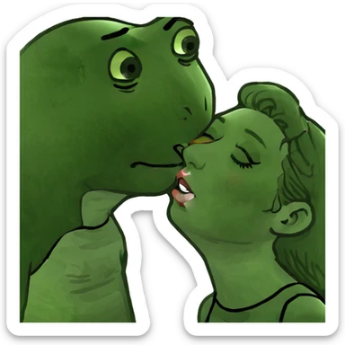 Boy and girl kissing sticker
