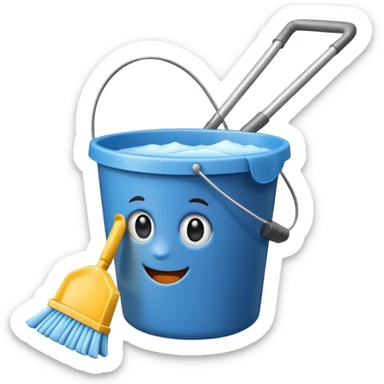 bucket filled cleaning equipments sticker