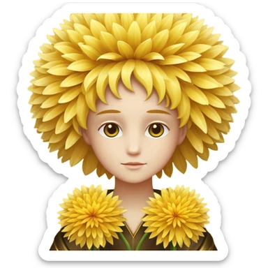 saint dandelion with a golden glow sticker