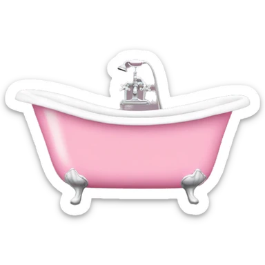 Pink vintage bathtub sticker