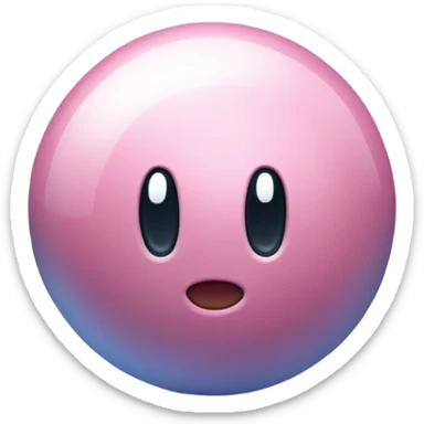 Metal cute Kirby ball driving on 4 car wheels sticker