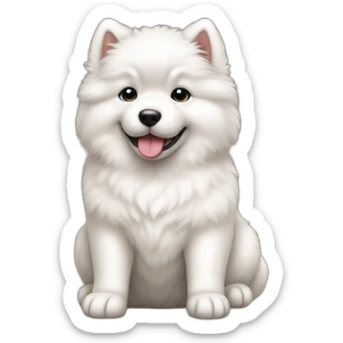 samoyed sit puppy full body sticker