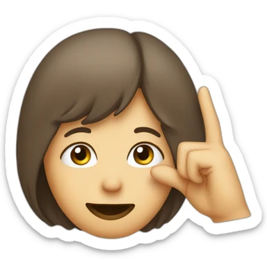 person putting their index finger on their nose sticker