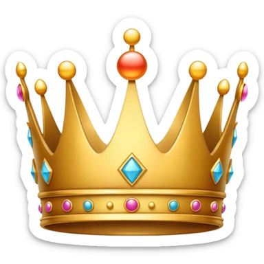 only a crown, cartoon, matt sticker