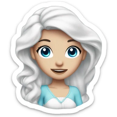 ariel with blue eyes wearing a white top sticker
