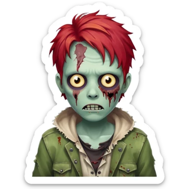 Zombie ponda red hair  sticker